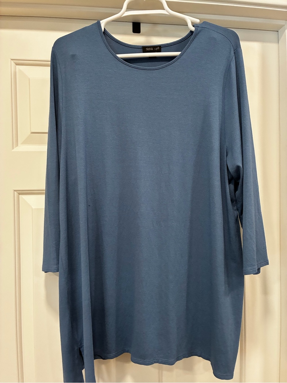 J. Jill Scoop Neck Long-Sleeve Top in Steel Blue